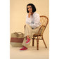 lunar Verena Straw Beach Bag Pink Stripe