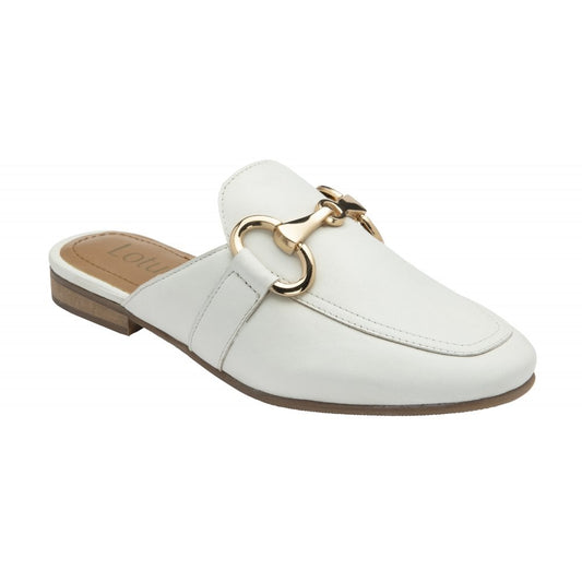 Lotus Taylor WHITE Leather Mule Slip On Loafer  ULS570