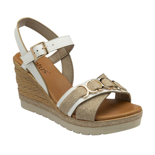 Lotus Solena WHITE Wedge Sandal ULP369
