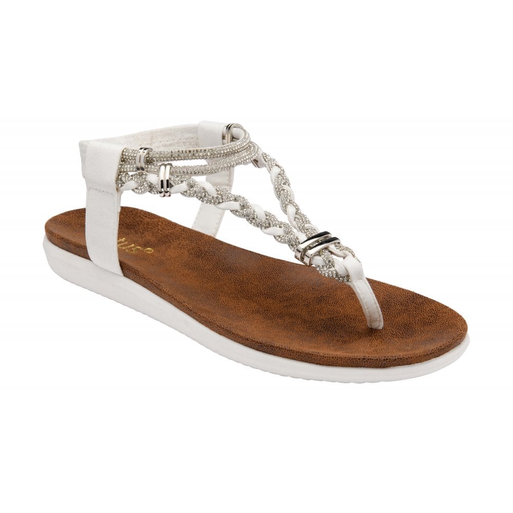 Lotus Sol WHITE Toe Post Sandal