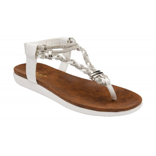 Lotus Sol WHITE Toe Post Sandal