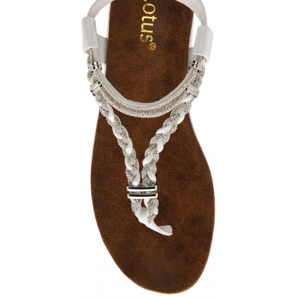 Lotus Sol WHITE Toe Post Sandal