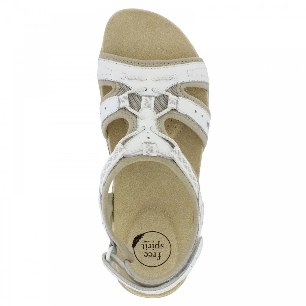 Free Spirit sandal Fairmont WHITE with Velcro Strap