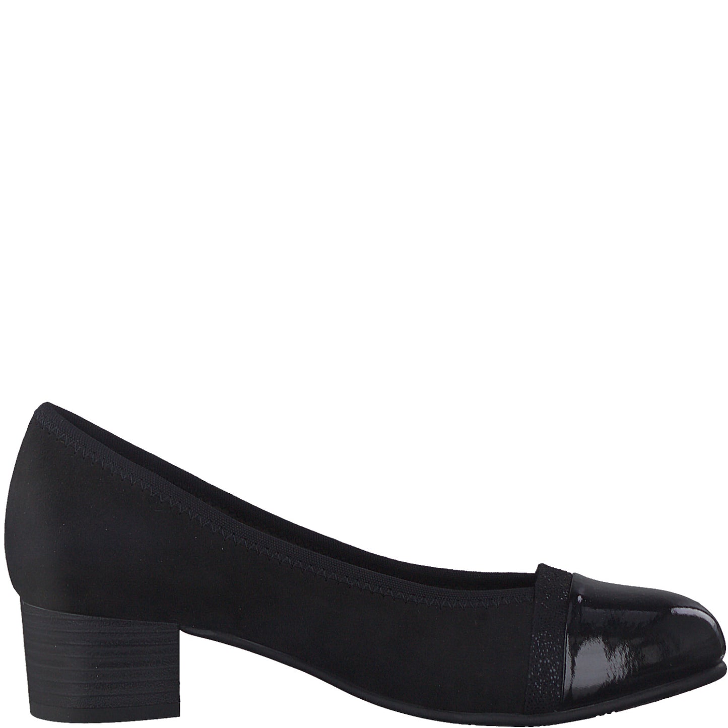 Jana Classic Court Shoe in Wide Fitting BLACK 22366-001