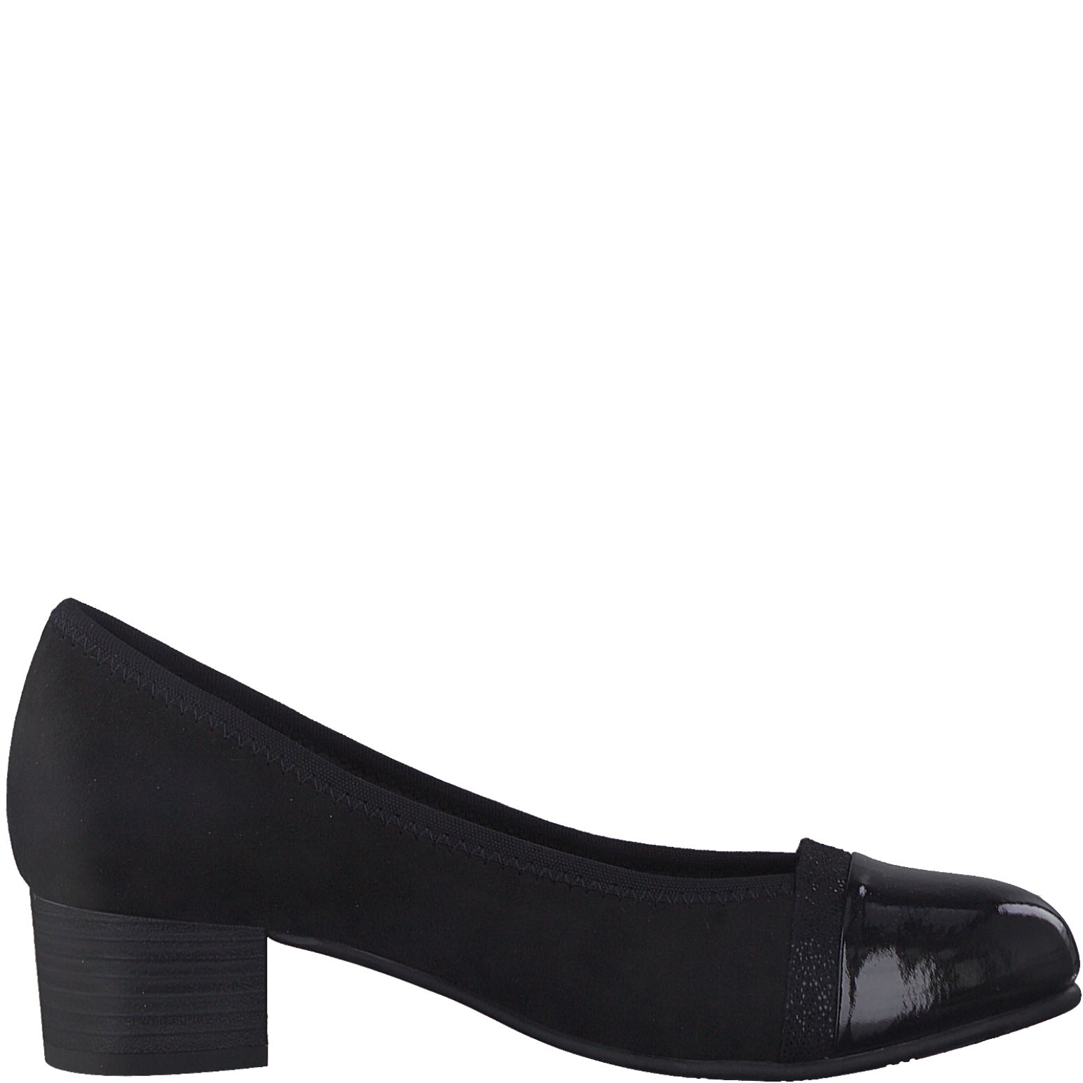 Jana Classic Court Shoe in Wide Fitting BLACK 22366-001