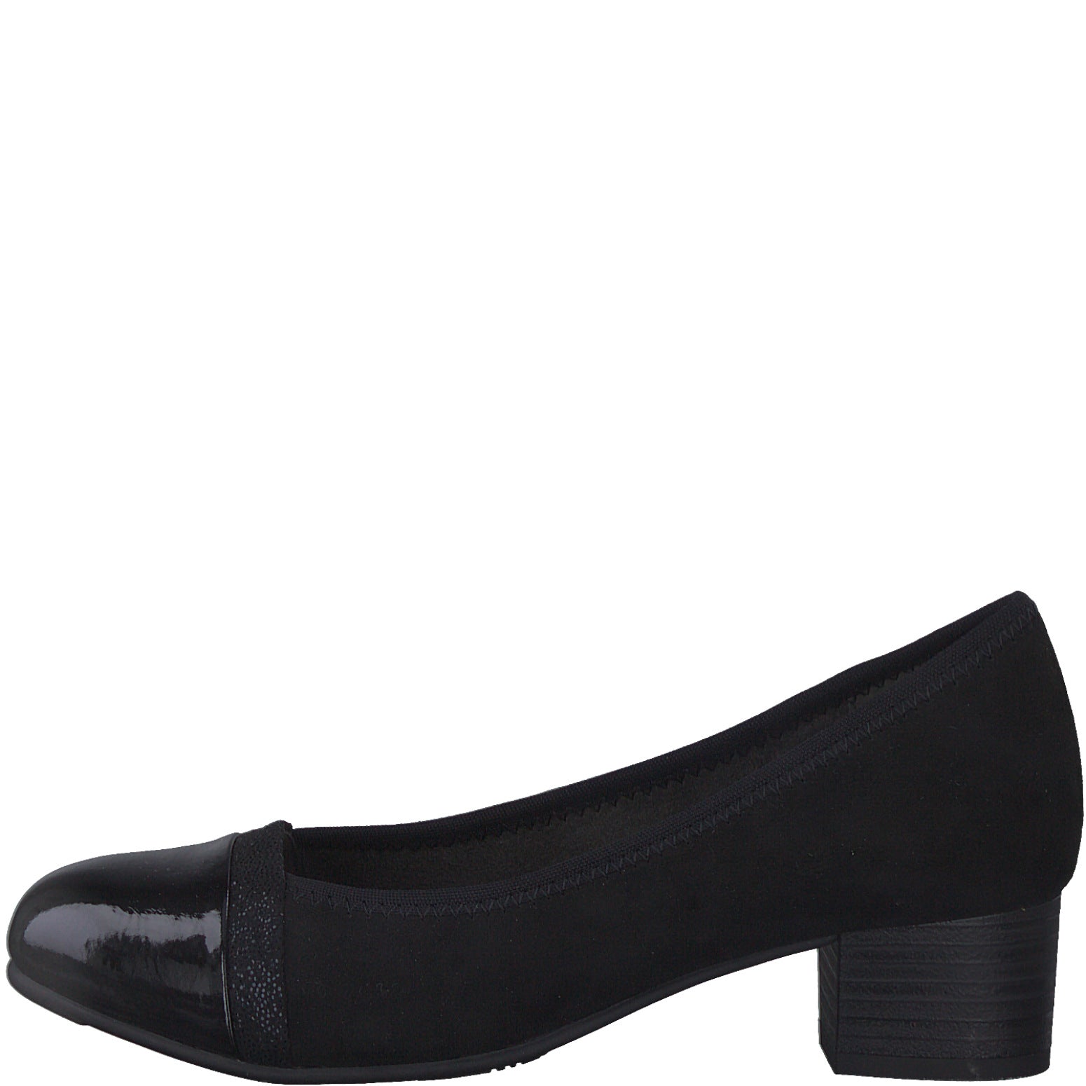 Jana Classic Court Shoe in Wide Fitting BLACK 22366-001