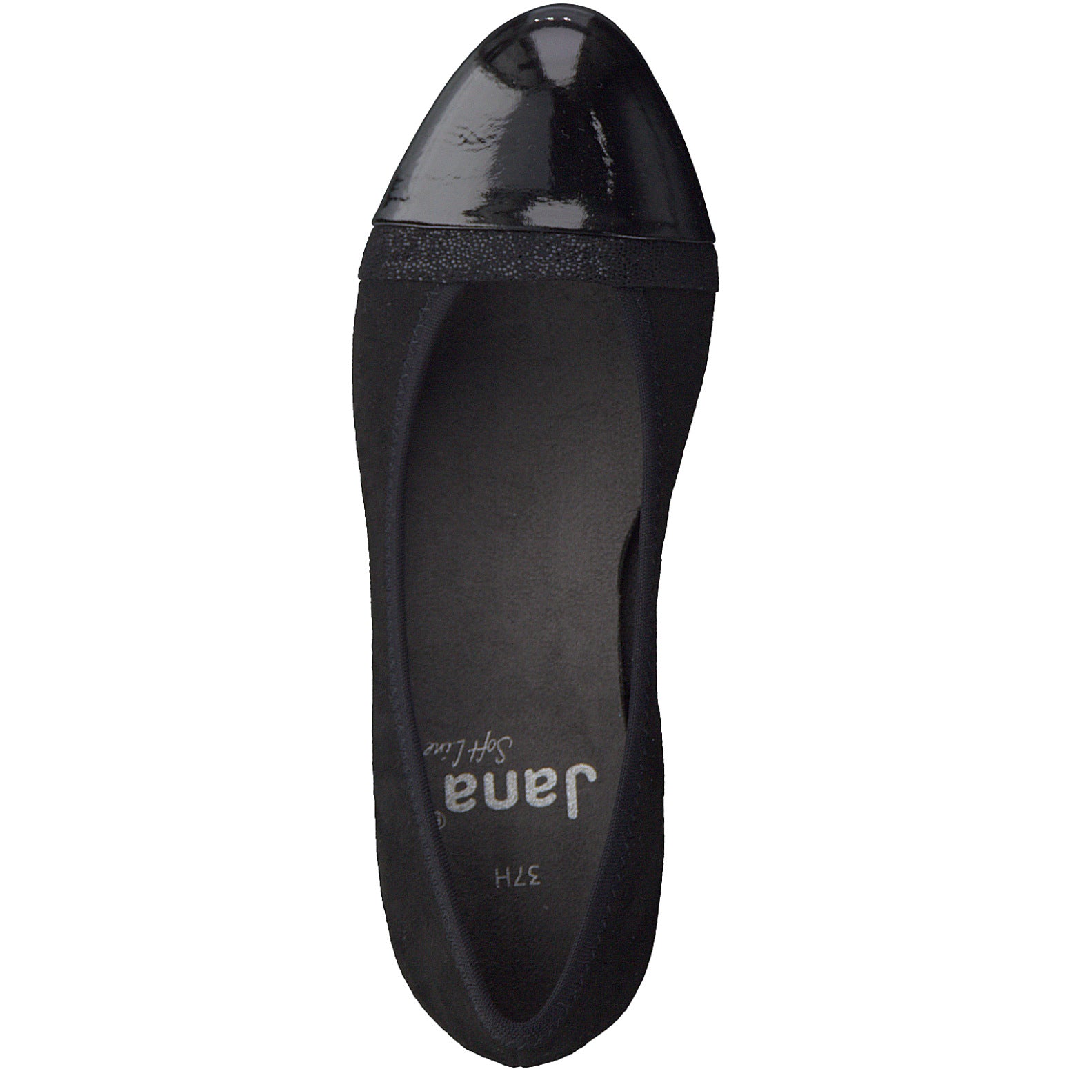 Jana Classic Court Shoe in Wide Fitting BLACK 22366-001