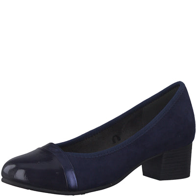 Jana Classic Court Shoe in Wide Fitting NAVY 22366-805
