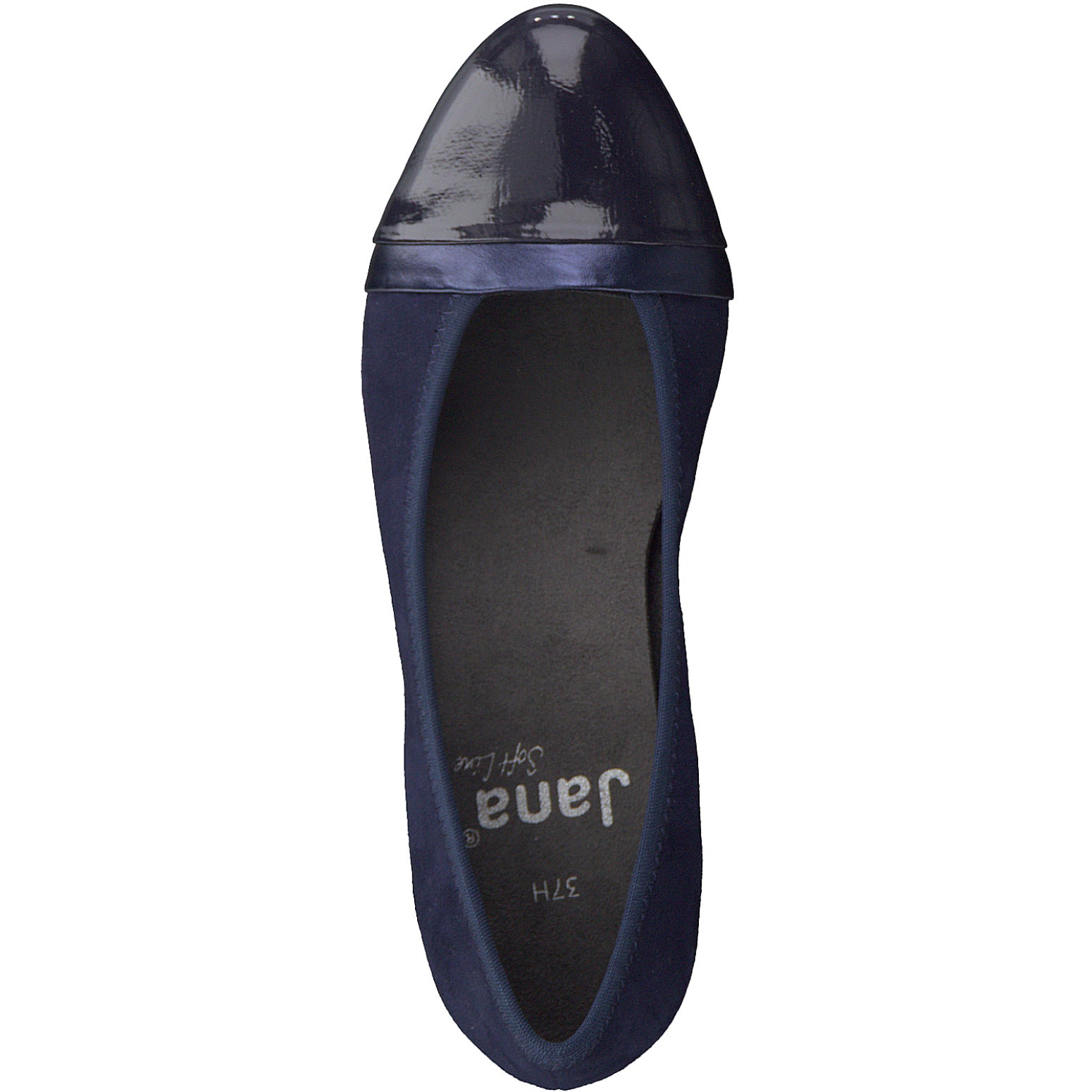 Jana Classic Court Shoe in Wide Fitting NAVY 22366-805