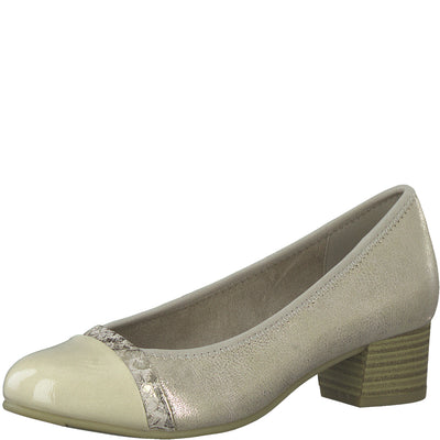 Jana Classic Court Shoe in Wide Fitting GOLD 22366-929