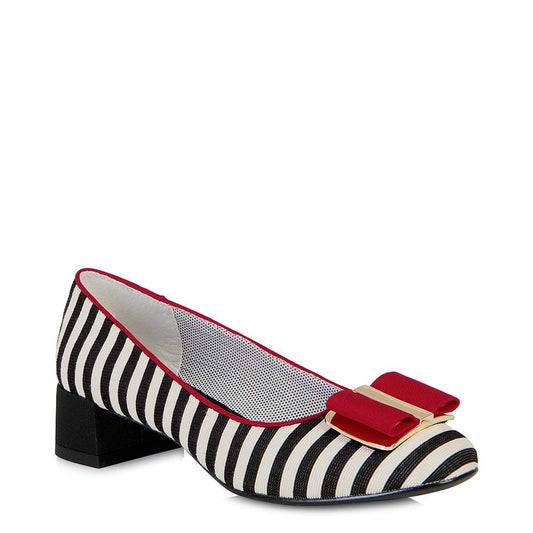 Ruby Shoo LOW HEEL SHOE June Black/Red MATCHING CASABLANCA STYLE BAG AVAILABLE