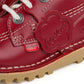 Kickers Kids Kick Hi Zip RED Leather Boots 115837