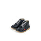 Kickers Kids Kick Hi Zip NAVY Leather Boots 115839
