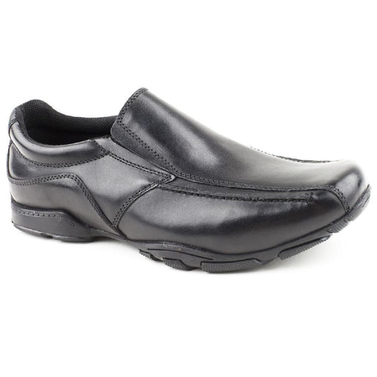 Hush Puppies school shoe Bespoke BLACK Leather Slip On