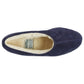 Morlands Ladies Ayr Navy Suede Sheepskin lined Slipper