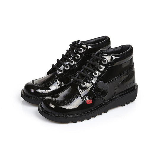 Kick Hi Classic Black Patent Leather Boots (Womens version)