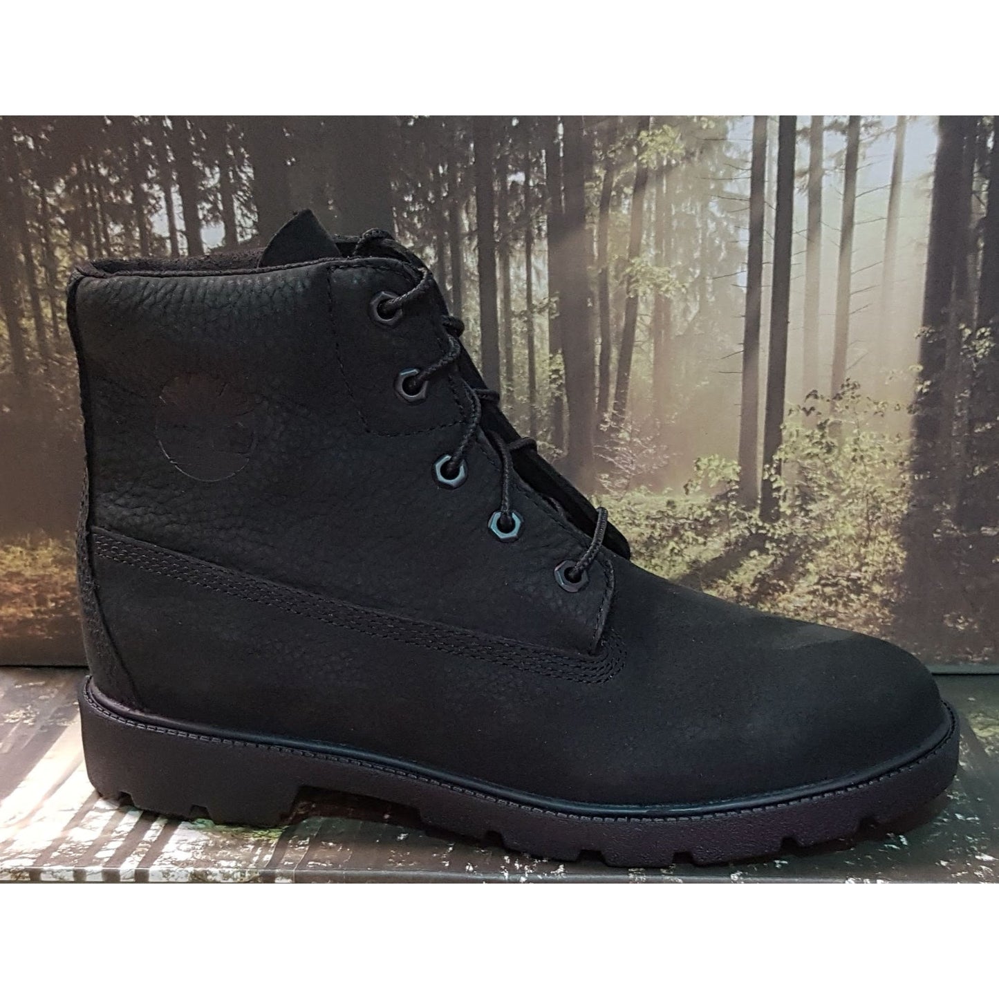 Timberland 6 inch boot youth black leather waterproof