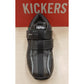 Kickers Zip Black Leather Touch Fastening School Shoe
