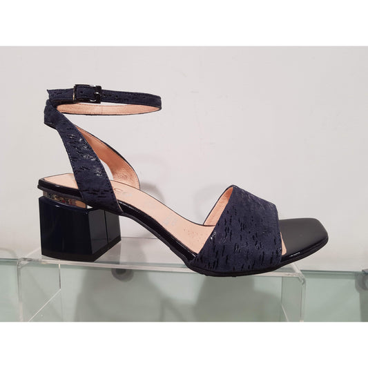 Bioeco 3942 Navy Block Heel Dress Sandal matching bag available
