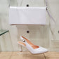 Bioeco 4009 WHITE Leather Closed Toe Slingback Shoes Matching Bags Available