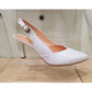 Bioeco 4009 WHITE Leather Closed Toe Slingback Shoes Matching Bags Available