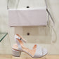 Bioeco 3942 Silver Block Heel Dress Sandal matching bag available