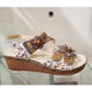 Laura Vita Facscineo 43 Grey Touch Fastening Low Wedge Sandal