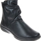 Hotter Boot WHISPER Soft Leather Flat Ankle Boot with  twin Zip Wide fitting Black