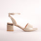 Bioeco 3942 GOLD Block Heel Dress Sandal matching bag available