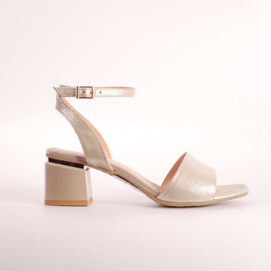 Bioeco 3942 GOLD Block Heel Dress Sandal matching bag available