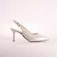 Bioeco 4009 SILVER Closed Toe Slingback Occasion Shoe Matching Bags Available