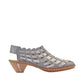 Rieker 46778-22 Ladies Small Heel Sling Blue/ Grey