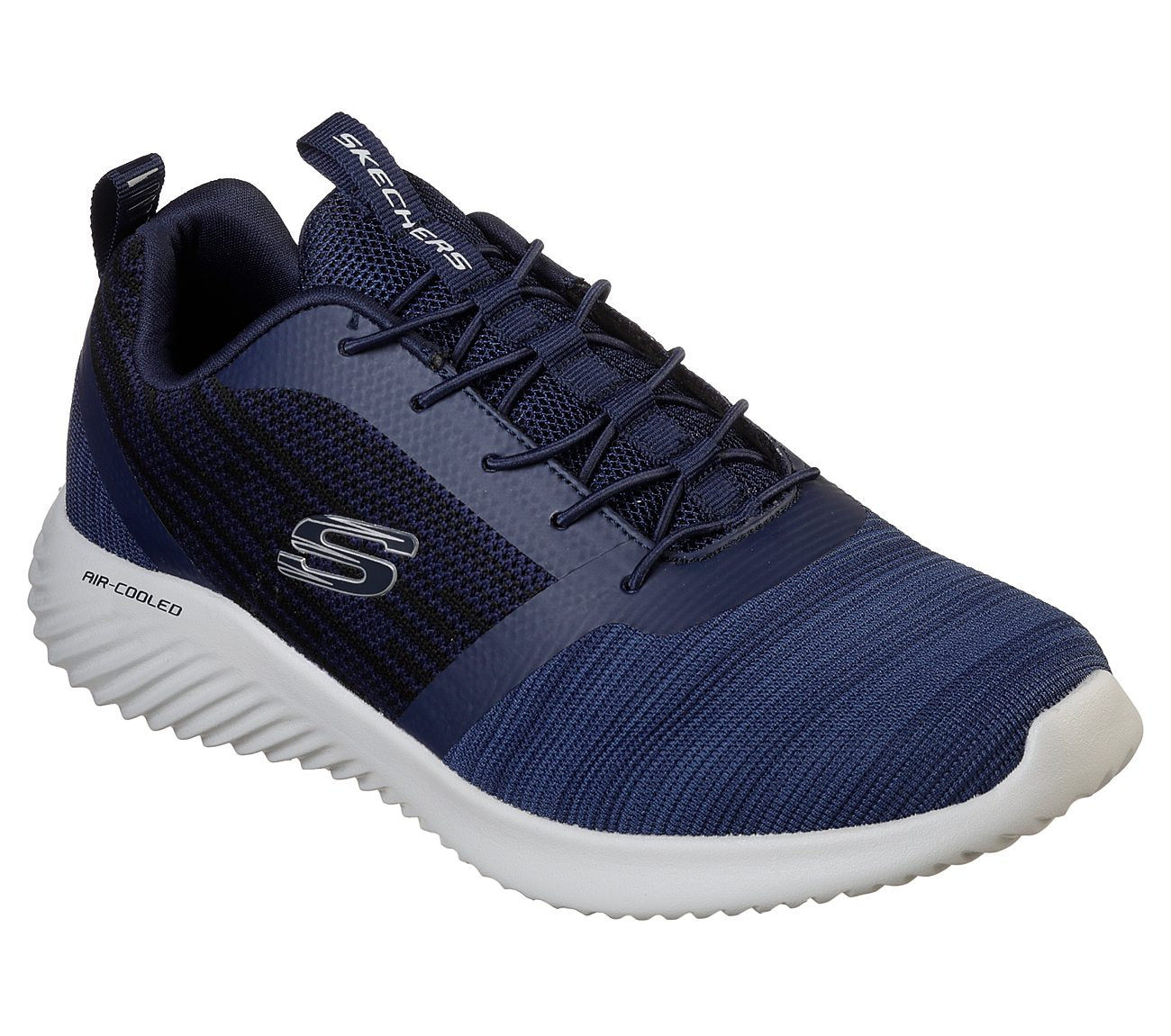 Skechers TRAINER Bounder NAVY 52504 bungee Laced