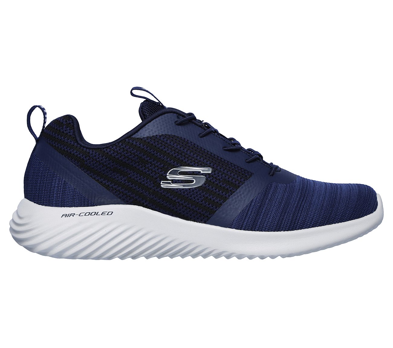 Skechers TRAINER Bounder NAVY 52504 bungee Laced