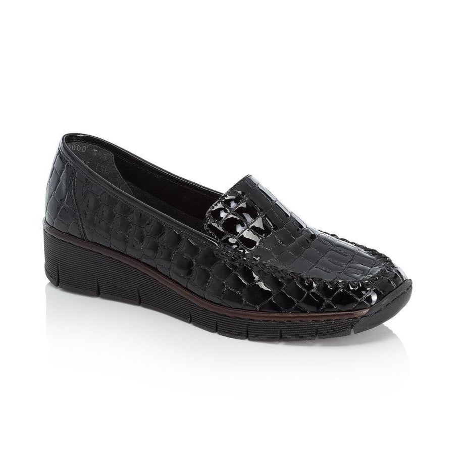 Rieker black patent shoes on sale