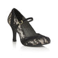 Ruby Shoo COURT SHOE Delilah BLACK LACE MATCHING CHARLESTON STYLE BAG AVAILABLE
