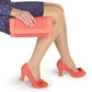 Ruby Shoo COURT SHOE Chrissie CORAL With Flower Trim