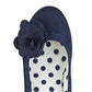 Ruby Shoo COURT SHOE Chrissie NAVY with Lace and Flower Trim