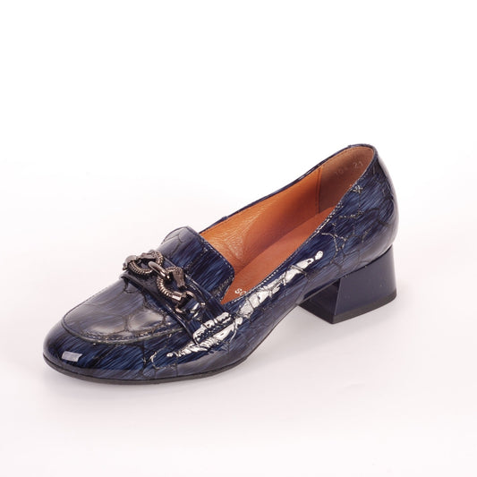Bioeco 6087 NAVY CROC Low Heeled Loafer