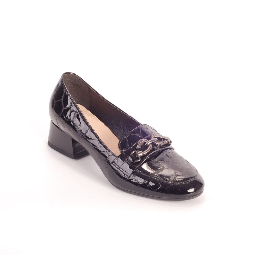 Bioeco 6087 BLACK CROC Low Heeled Loafer