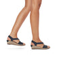 Rieker women smart Wedged sandal NAVY 624H6-14