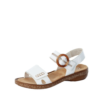 Rieker White sandal  with facing 628Z3-60