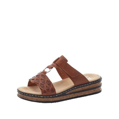 Rieker Brown wedged Sandal 629K-24