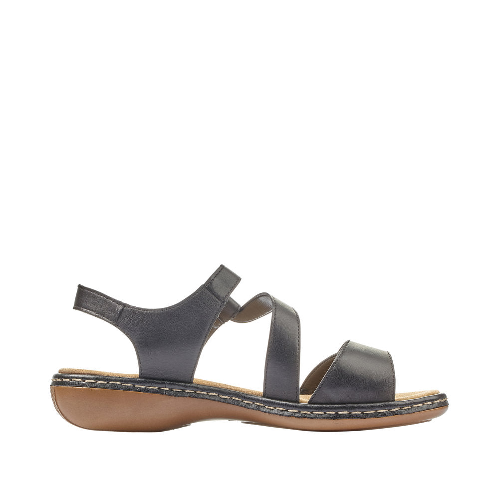 Rieker sandal Leather BLACK 659C7-00