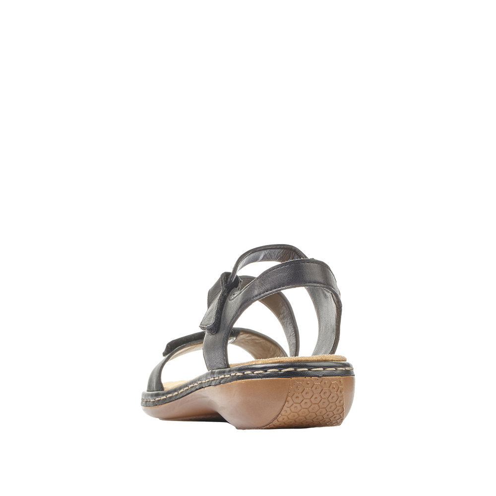 Rieker sandal Leather BLACK 659C7-00