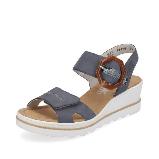 Rieker Wedge Sandal BLUE 67476-14
