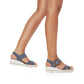 Rieker Wedge Sandal BLUE 67476-14
