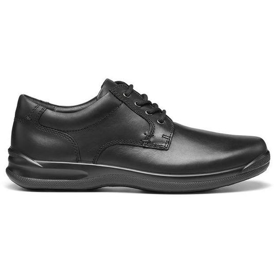 Hotter Burton Black Wide (Dual) Fit Lace Up Shoe