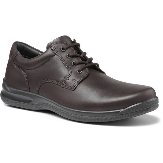 Hotter Burton Brown Leather Wide ( Dual ) Fit Lace Up Shoe