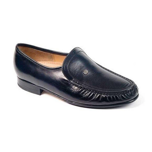 Barker MOCCASIN SHOE Valencia Black Kid Leather